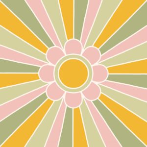 Fototapeta Groovy Sun – pastelowe słońce retro