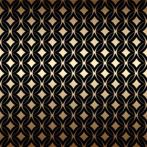 Tapeta Art Deco – złote kręgi na czerni