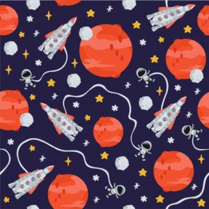 Tapeta dla dzieci Kosmos z Rakietą