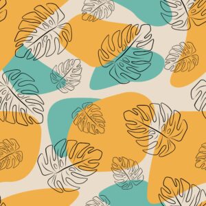 Tapeta Monstera Line Art
